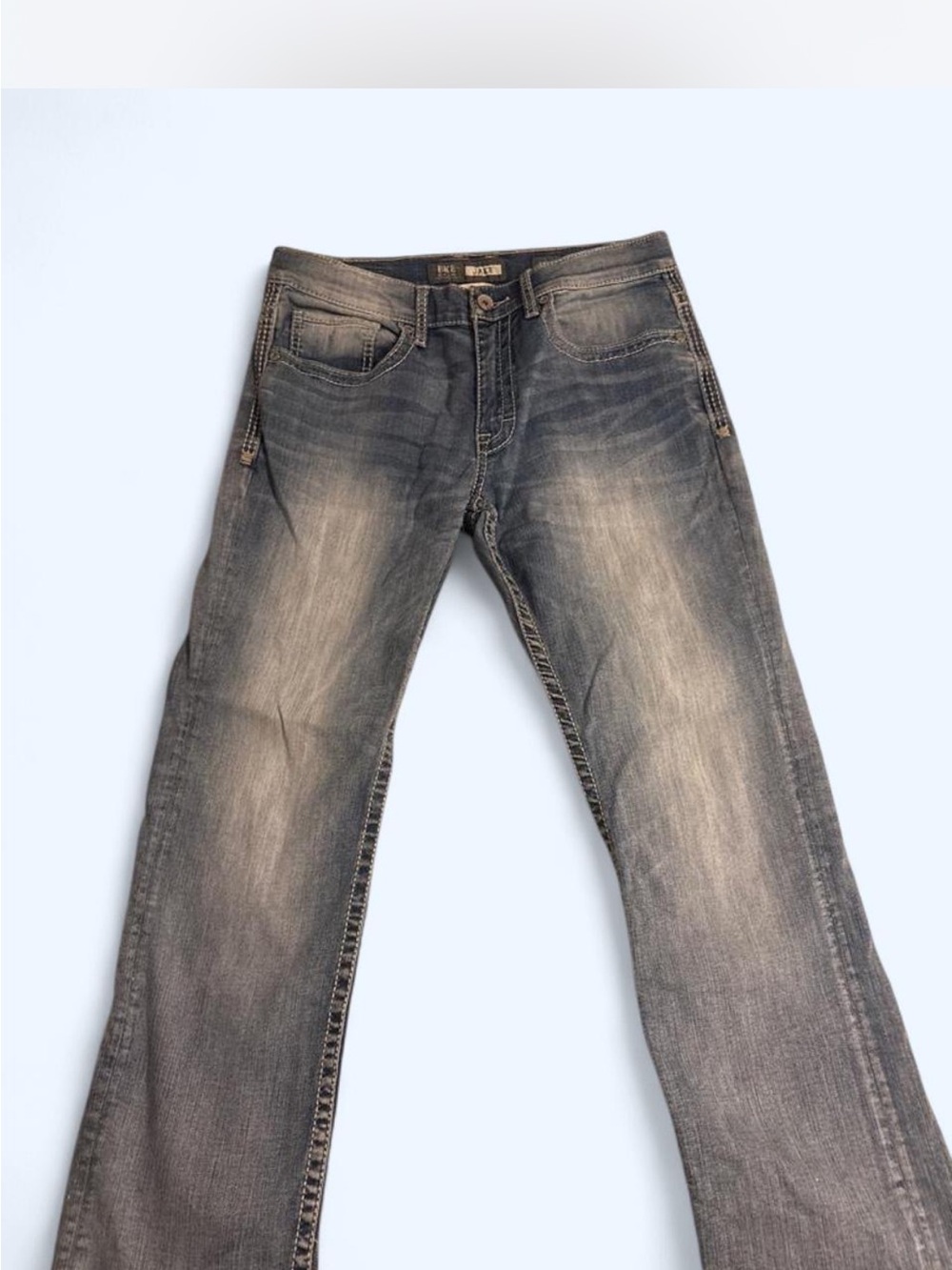 BKE Men's Faded Blue Bootcut Jeans
